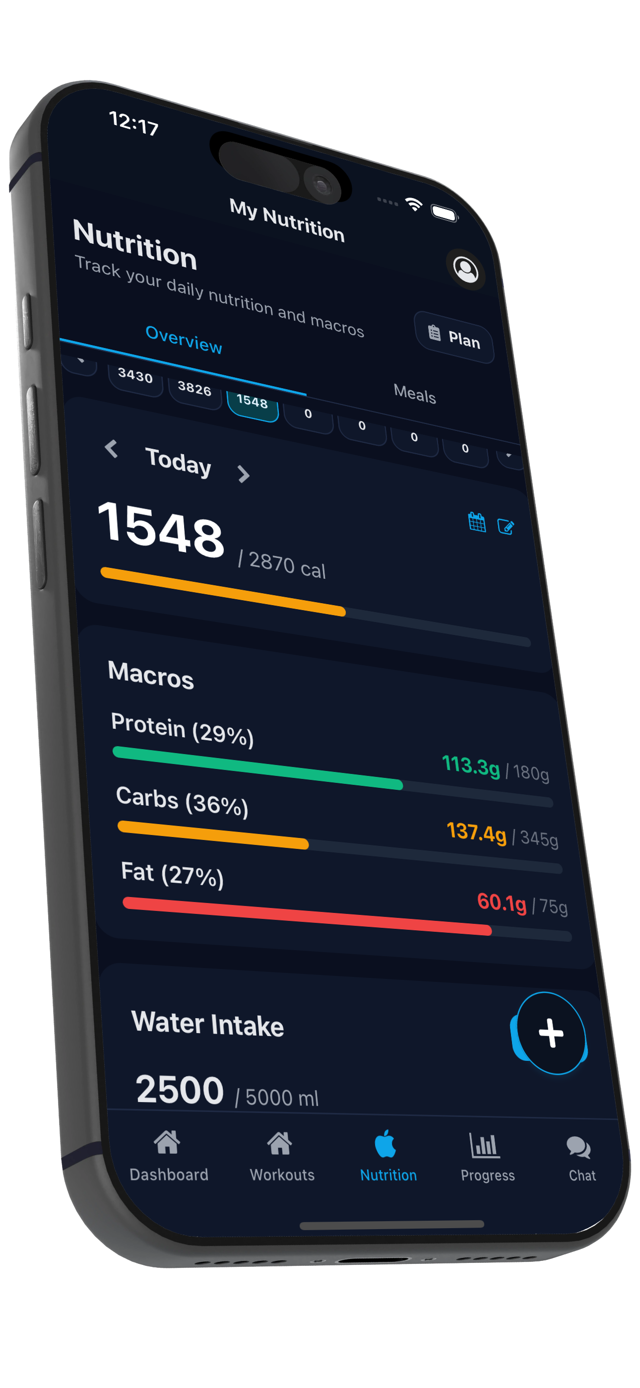 StrenvoAI nutrition tracking screenshot